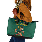 South Africa Rugby Leather Tote Bag Go Springboks - African Pride