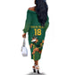 Custom South Africa Rugby Off The Shoulder Long Sleeve Dress Go Springboks - African Pride