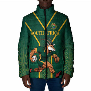 Custom South Africa Rugby Padded Jacket Go Springboks - African Pride