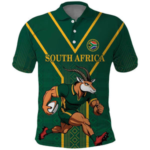 Custom South Africa Rugby Polo Shirt Go Springboks LT18