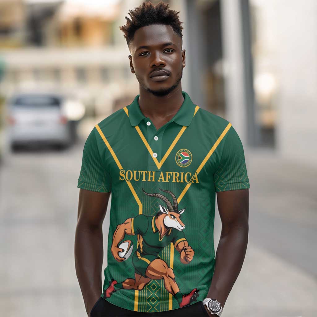 Custom South Africa Rugby Polo Shirt Go Springboks LT18