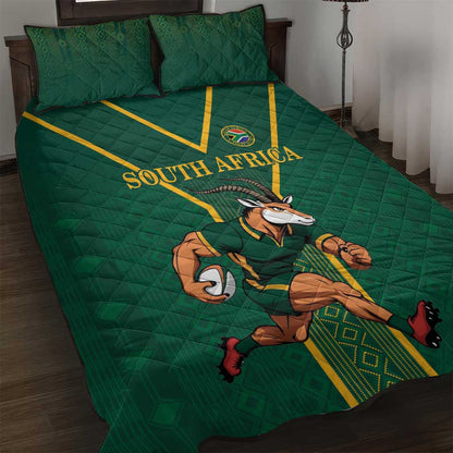 South Africa Rugby Quilt Bed Set Go Springboks - African Pride