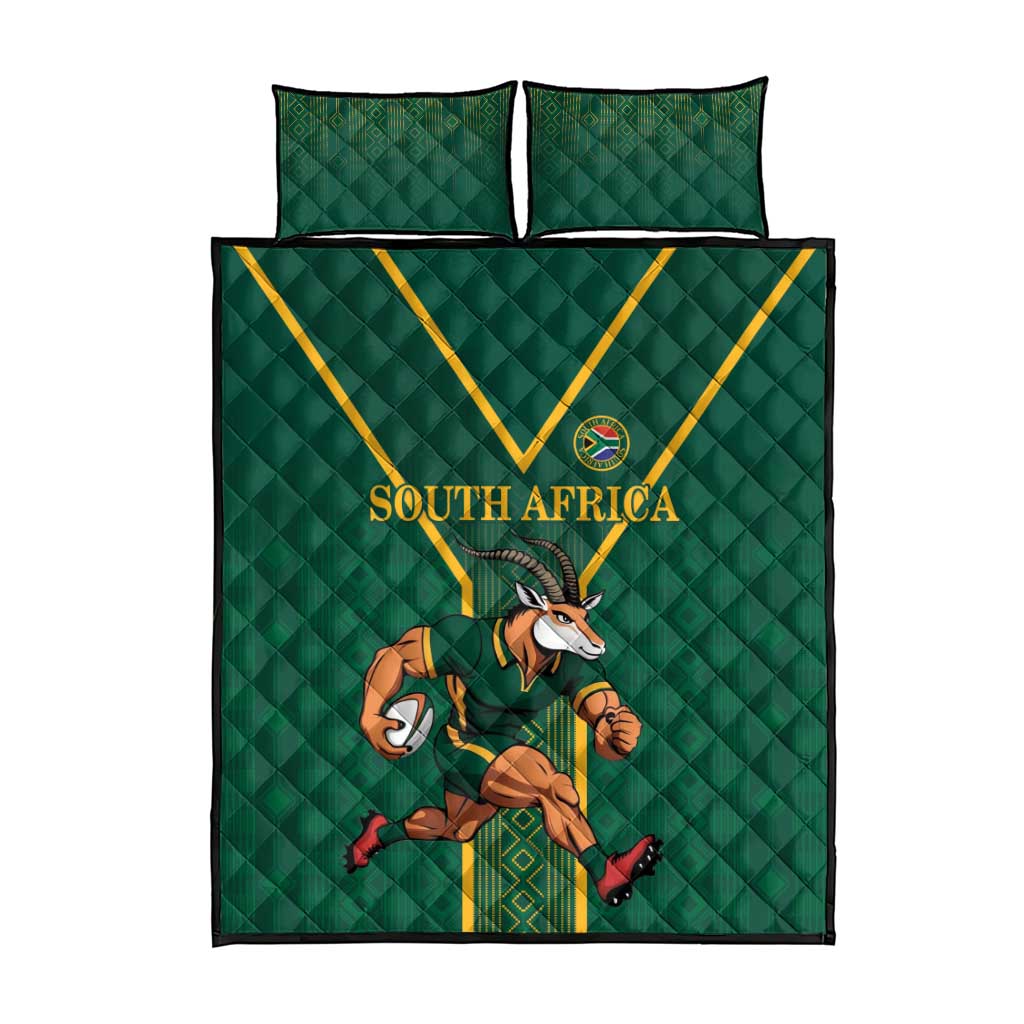 South Africa Rugby Quilt Bed Set Go Springboks - African Pride