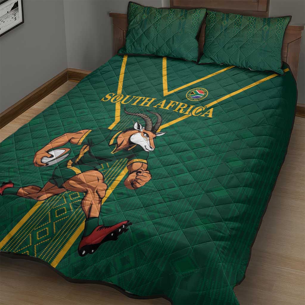South Africa Rugby Quilt Bed Set Go Springboks - African Pride