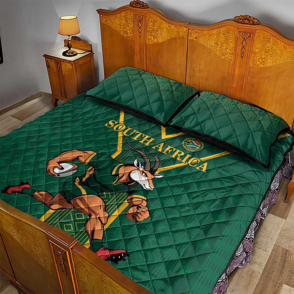 South Africa Rugby Quilt Bed Set Go Springboks - African Pride