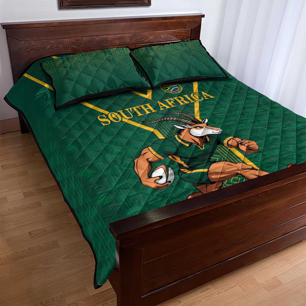 South Africa Rugby Quilt Bed Set Go Springboks - African Pride