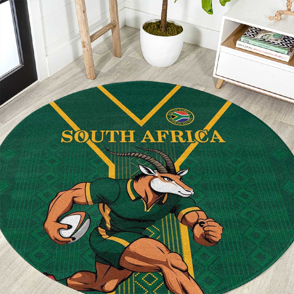 South Africa Rugby Round Carpet Go Springboks - African Pride