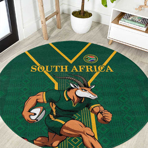 South Africa Rugby Round Carpet Go Springboks - African Pride