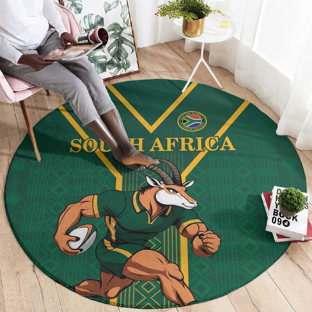 South Africa Rugby Round Carpet Go Springboks - African Pride