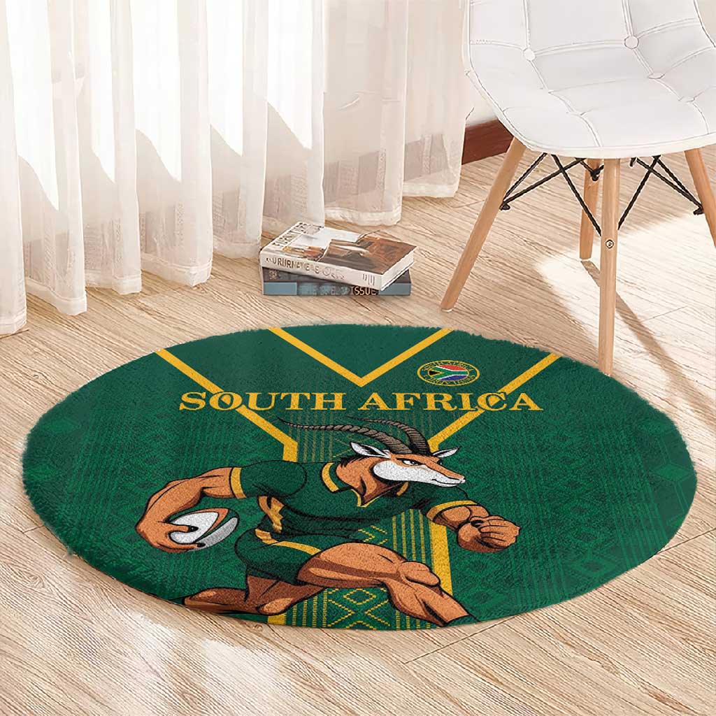 South Africa Rugby Round Carpet Go Springboks - African Pride