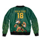 Custom South Africa Rugby Sleeve Zip Bomber Jacket Go Springboks - African Pride