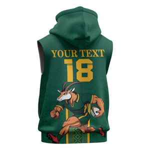 Custom South Africa Rugby Sleeveless Hoodie Go Springboks - African Pride