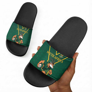 South Africa Rugby Slide Sandals Go Springboks - African Pride