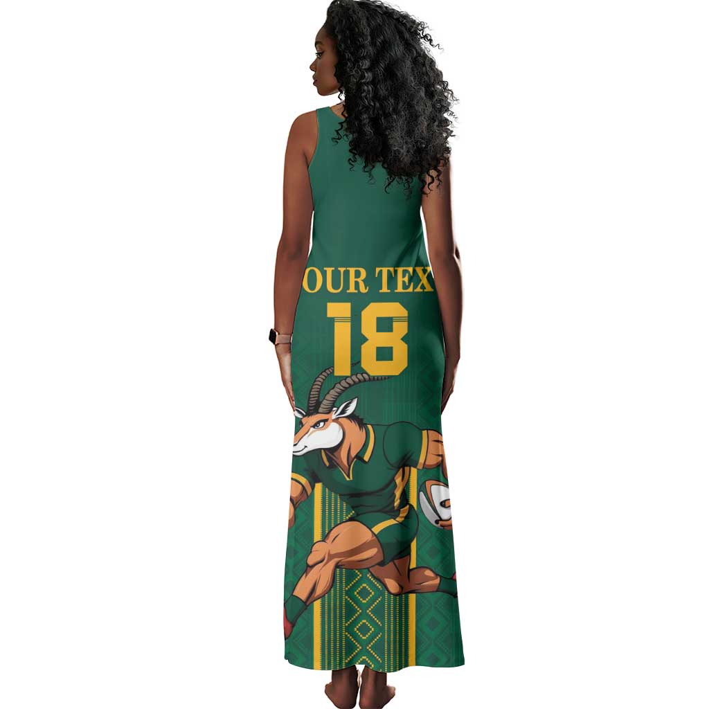 Custom South Africa Rugby Tank Maxi Dress Go Springboks - African Pride