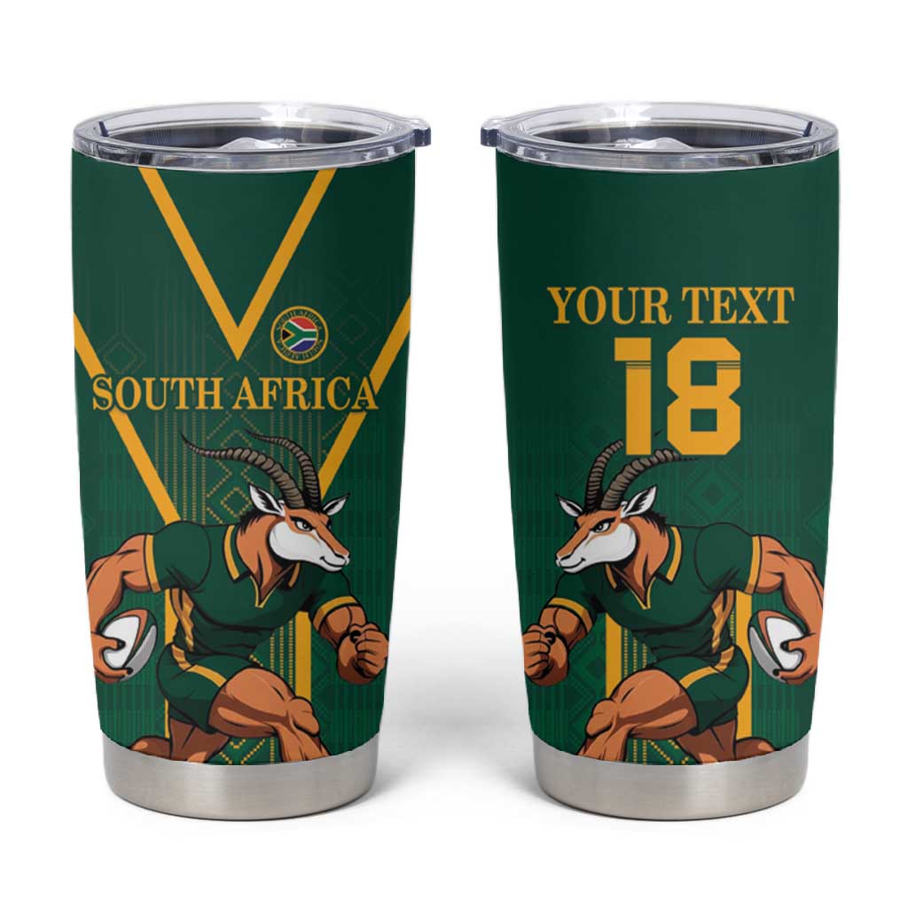 Custom South Africa Rugby Tumbler Cup Go Springboks - African Pride