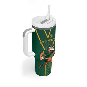 Custom South Africa Rugby Tumbler With Handle Go Springboks - African Pride