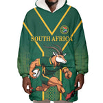 Custom South Africa Rugby Wearable Blanket Hoodie Go Springboks - African Pride