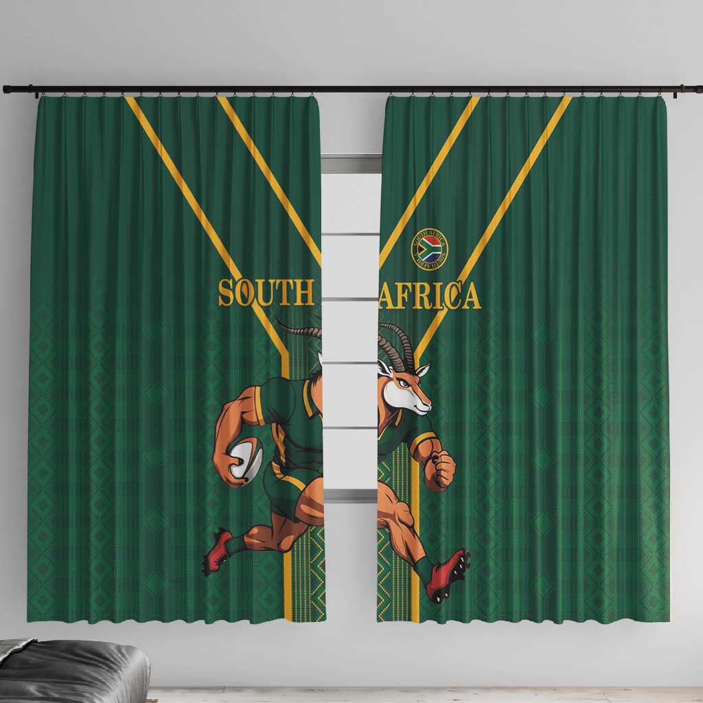 South Africa Rugby Window Curtain Go Springboks - African Pride