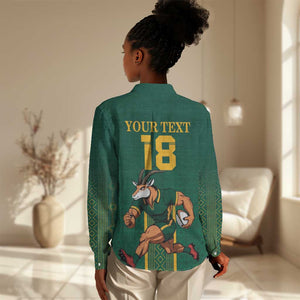 Custom South Africa Rugby Women Casual Shirt Go Springboks - African Pride