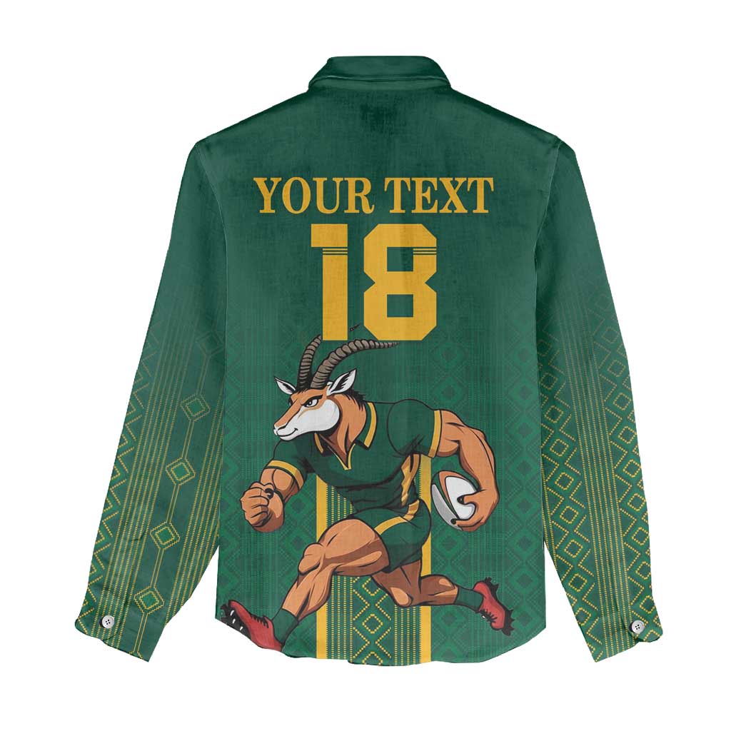 Custom South Africa Rugby Women Casual Shirt Go Springboks - African Pride