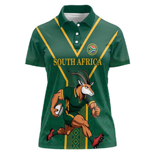 Custom South Africa Rugby Women Polo Shirt Go Springboks - African Pride