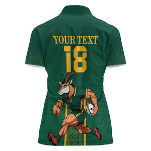 Custom South Africa Rugby Women Polo Shirt Go Springboks - African Pride