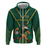 Custom South Africa Rugby Zip Hoodie Go Springboks - African Pride