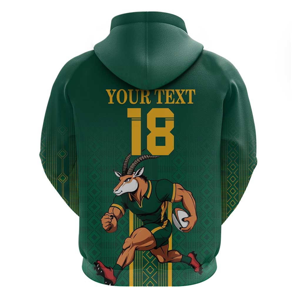 Custom South Africa Rugby Zip Hoodie Go Springboks - African Pride