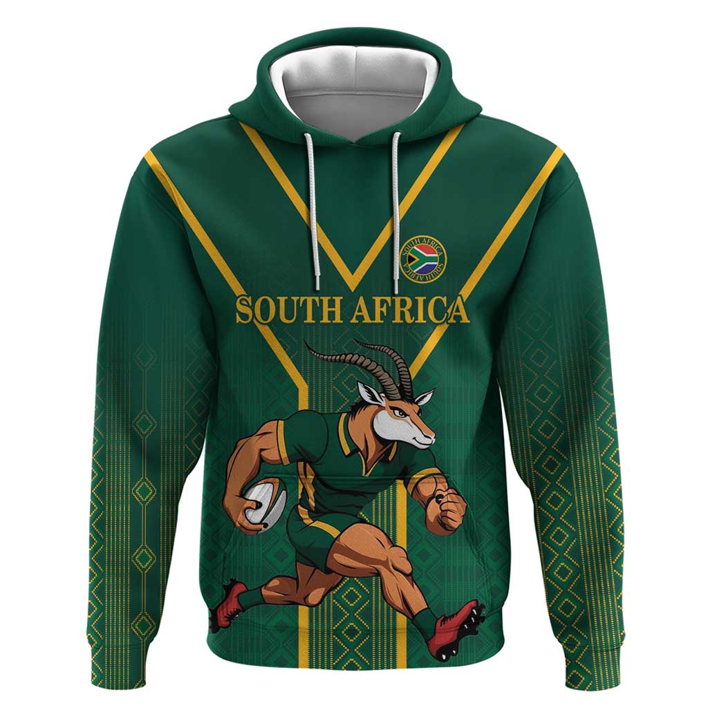 Custom South Africa Rugby Zip Hoodie Go Springboks - African Pride