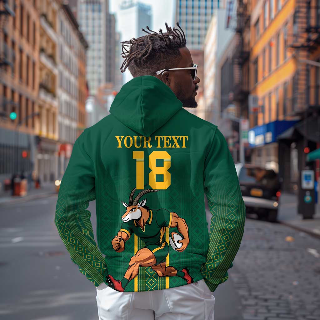 Custom South Africa Rugby Zip Hoodie Go Springboks - African Pride