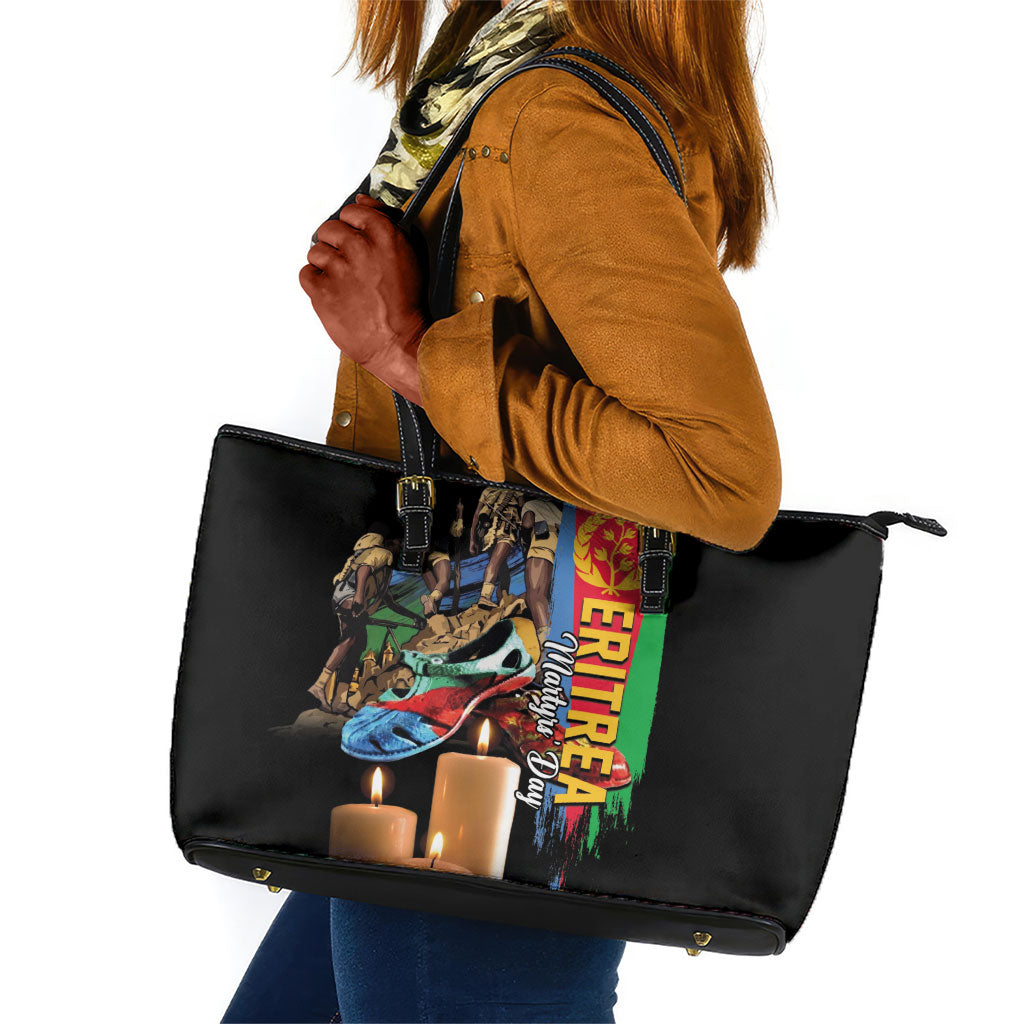 Eritrea Martyrs Day Leather Tote Bag Honoring the Fallen