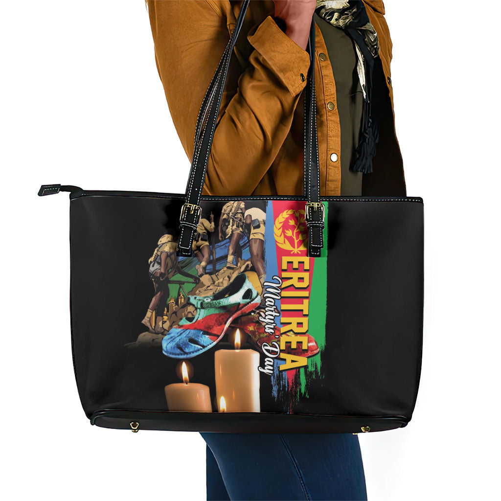 Eritrea Martyrs Day Leather Tote Bag Honoring the Fallen