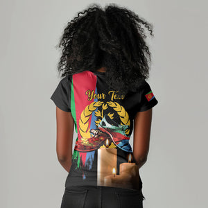 Personalized Eritrea Martyrs Day Women V-Neck T-Shirt Honoring the Fallen