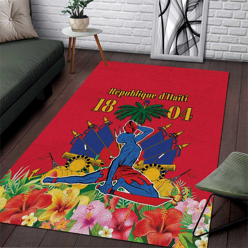 Afro-Haitians Independence Day Area Rug Le Marron Inconnu Unity Makes Strength - African Pride
