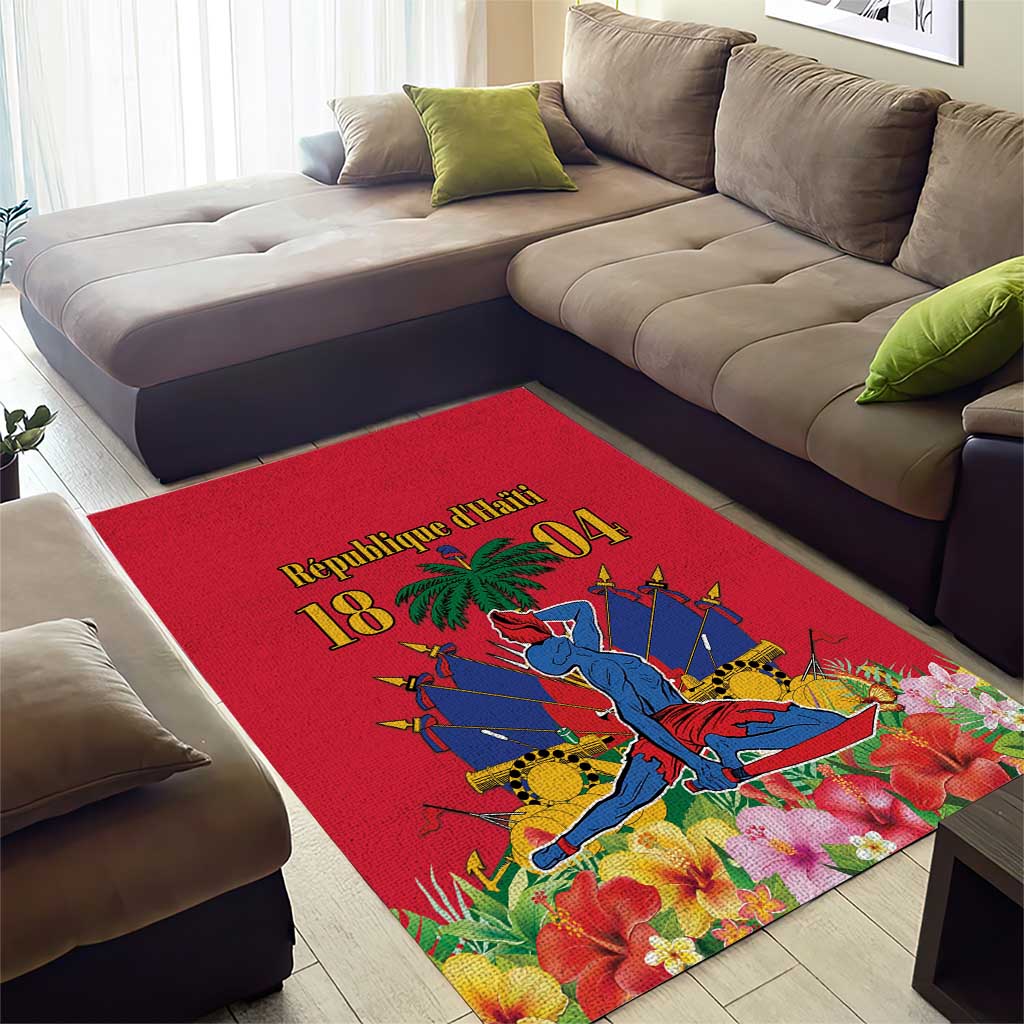 Afro-Haitians Independence Day Area Rug Le Marron Inconnu Unity Makes Strength - African Pride