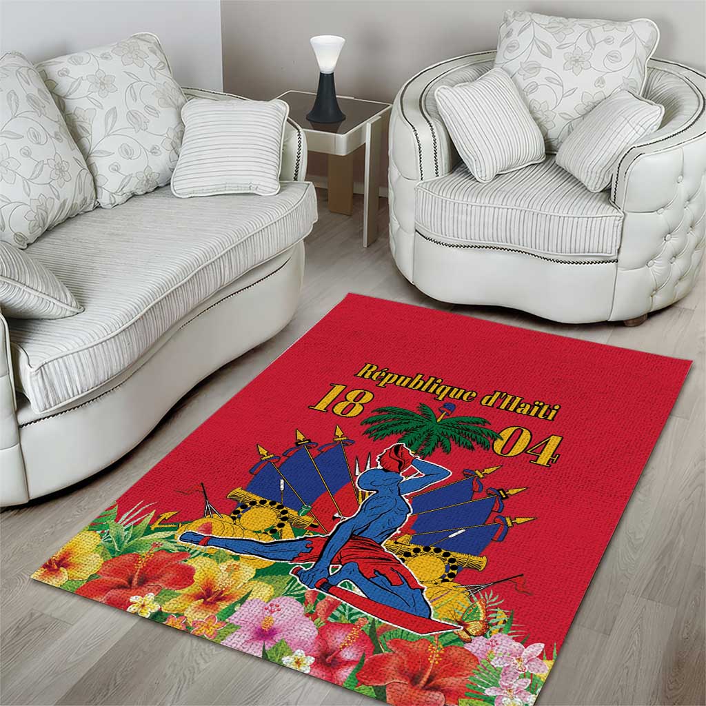 Afro-Haitians Independence Day Area Rug Le Marron Inconnu Unity Makes Strength - African Pride