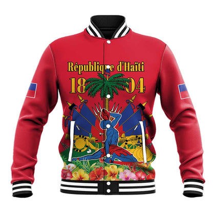 Afro-Haitians Independence Day Baseball Jacket Le Marron Inconnu Unity Makes Strength - African Pride