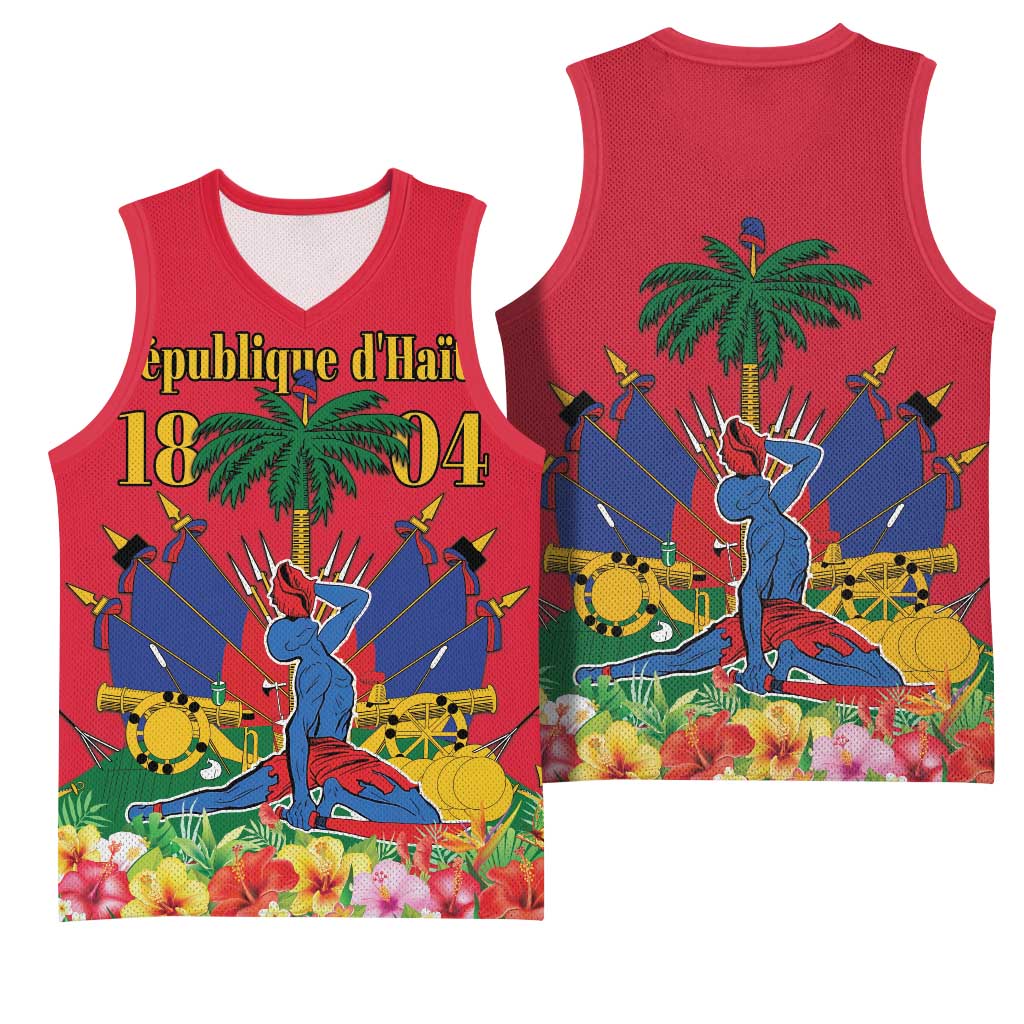 Afro-Haitians Independence Day Basketball Jersey Le Marron Inconnu Unity Makes Strength - African Pride