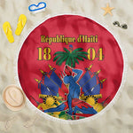 Afro-Haitians Independence Day Beach Blanket Le Marron Inconnu Unity Makes Strength - African Pride