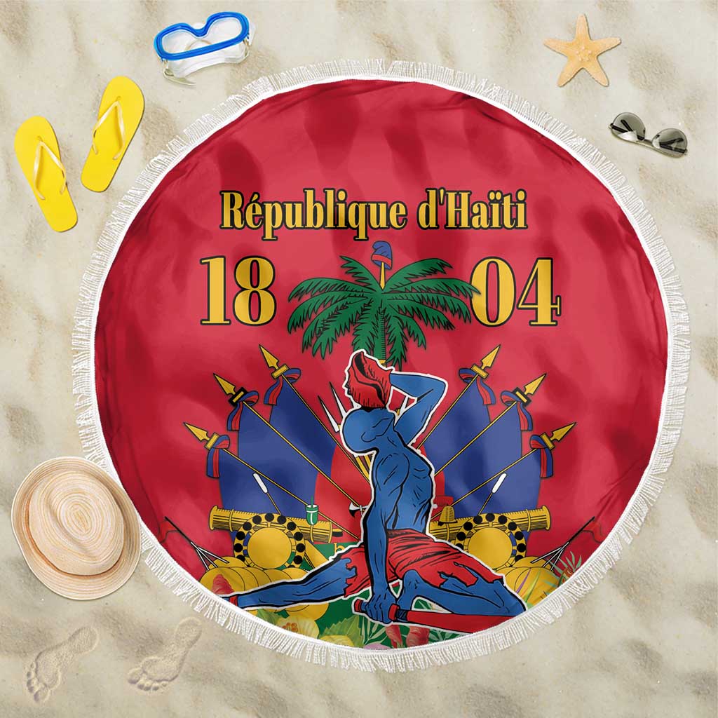 Afro-Haitians Independence Day Beach Blanket Le Marron Inconnu Unity Makes Strength - African Pride