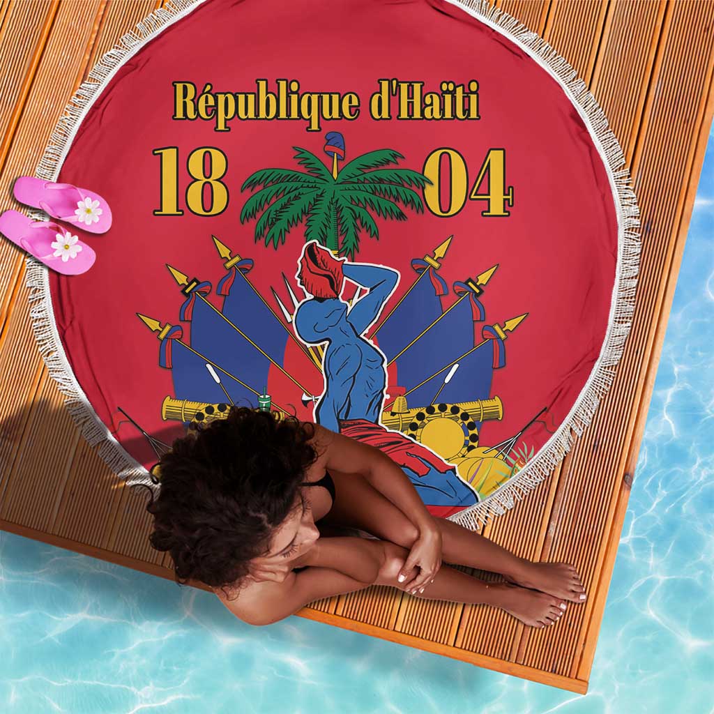 Afro-Haitians Independence Day Beach Blanket Le Marron Inconnu Unity Makes Strength - African Pride