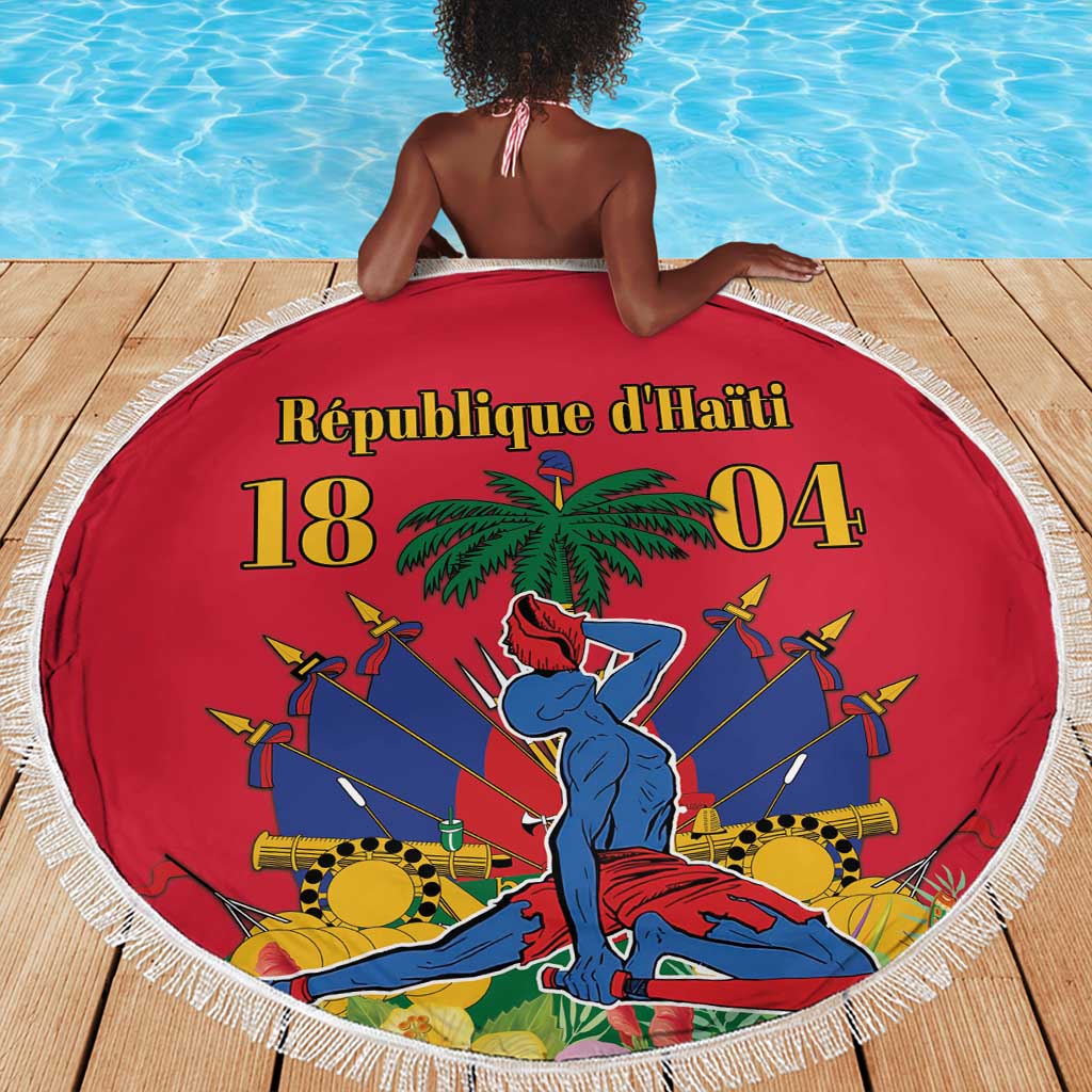 Afro-Haitians Independence Day Beach Blanket Le Marron Inconnu Unity Makes Strength - African Pride