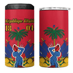 Afro-Haitians Independence Day 4 in 1 Can Cooler Tumbler Le Marron Inconnu Unity Makes Strength - African Pride