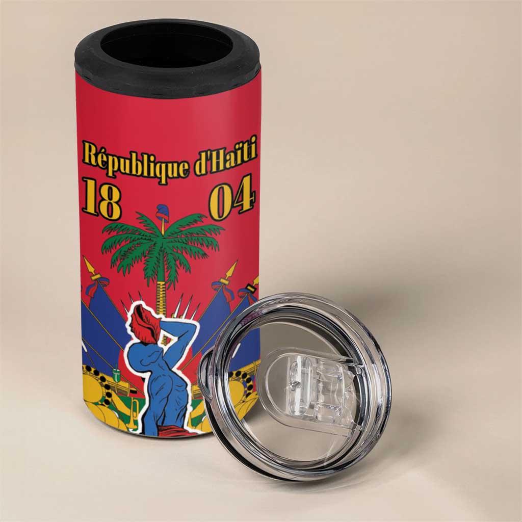 Afro-Haitians Independence Day 4 in 1 Can Cooler Tumbler Le Marron Inconnu Unity Makes Strength - African Pride