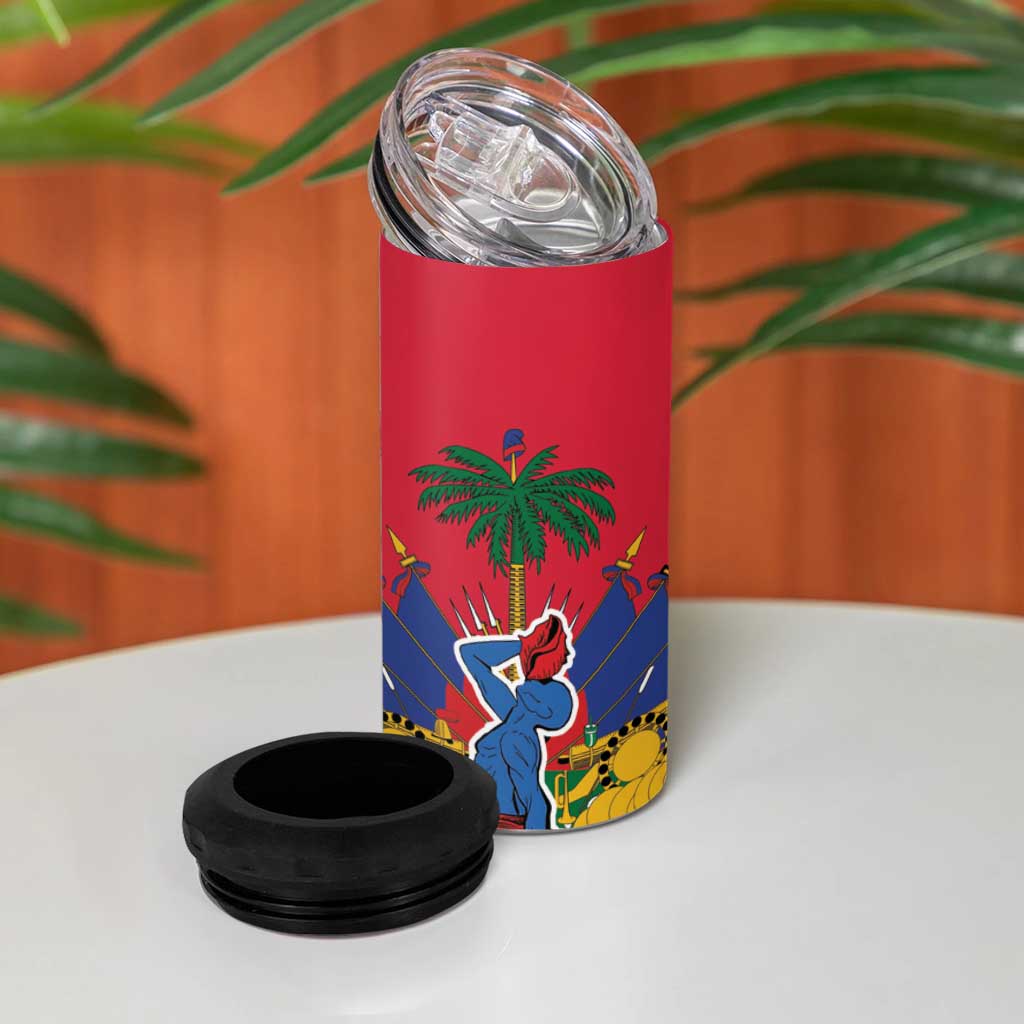Afro-Haitians Independence Day 4 in 1 Can Cooler Tumbler Le Marron Inconnu Unity Makes Strength - African Pride