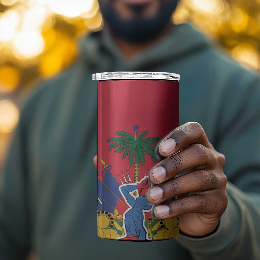 Afro-Haitians Independence Day 4 in 1 Can Cooler Tumbler Le Marron Inconnu Unity Makes Strength - African Pride