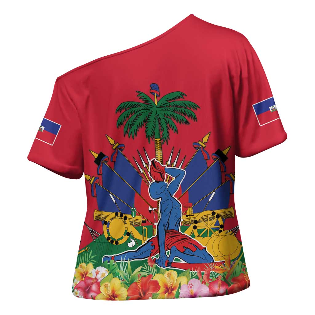 Afro-Haitians Independence Day Cross Shoulder Shirt Le Marron Inconnu Unity Makes Strength