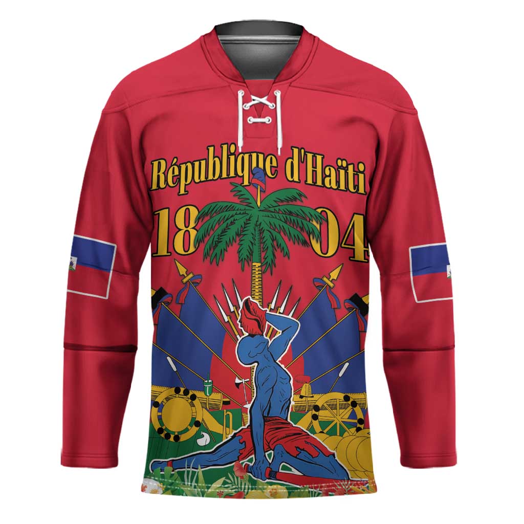 Afro-Haitians Independence Day Hockey Jersey Le Marron Inconnu Unity Makes Strength