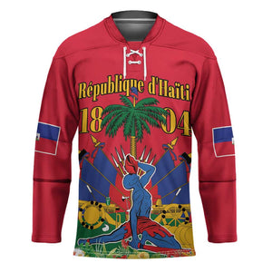 Afro-Haitians Independence Day Hockey Jersey Le Marron Inconnu Unity Makes Strength