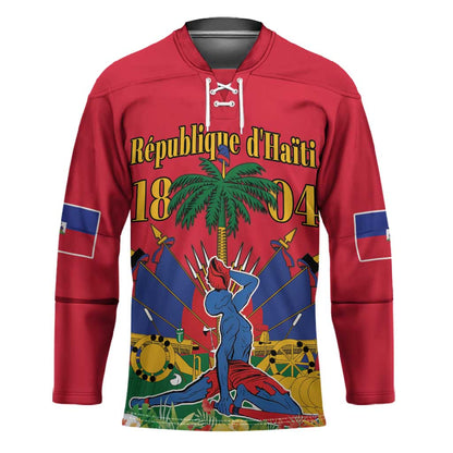 Afro-Haitians Independence Day Hockey Jersey Le Marron Inconnu Unity Makes Strength